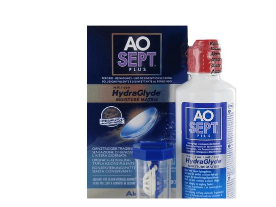 Aosept Plus mit HydraGlyde TravelPack 90 ml + Behälter